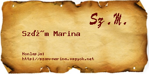 Szám Marina névjegykártya
